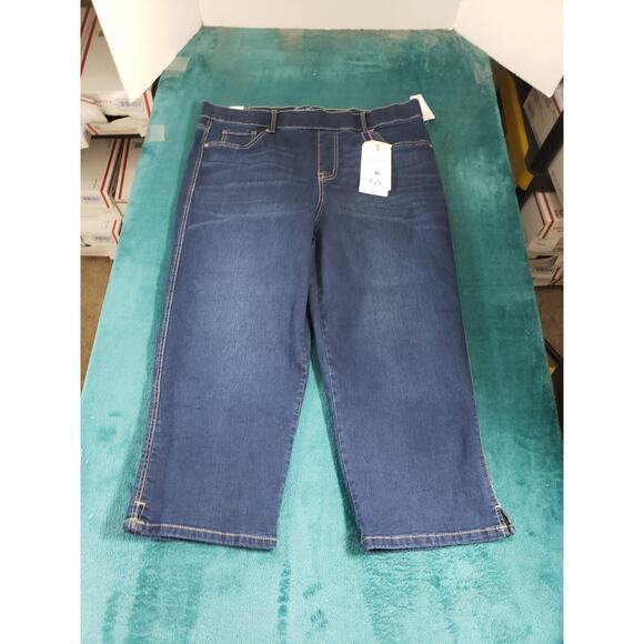 Gloria Vanderbilt Jeans Size 16 W Womens Blue Pants Stretch Pull on Capri NWT - Picture 2 of 16